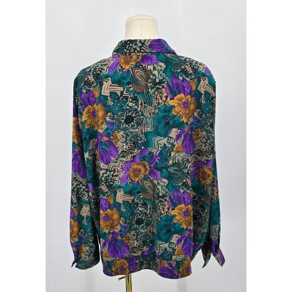 Vintage Alfred Dunner Blouse 22W – Bold Floral Geometric Print - Picture 3 of 6